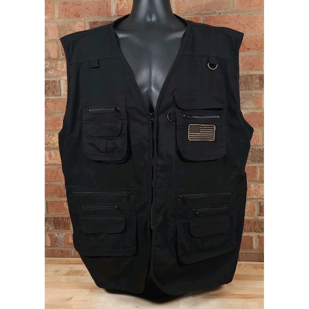 HQ‎ Issue Vest Mens Size 3XL Black Conceal Carry Tactical Hunting Fishing Vest